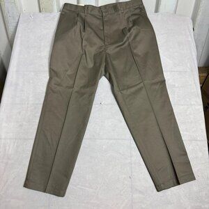 Lee Chino Pants Mens Olive Double Pleated Relaxed Tapered Leg Size 40x30 NWT